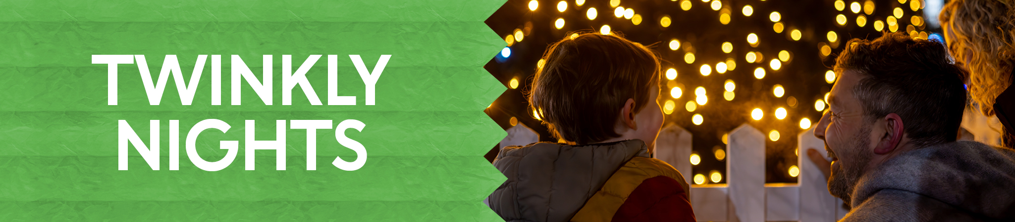 Dad and son sitting watching a Twinkly Christmas Tree