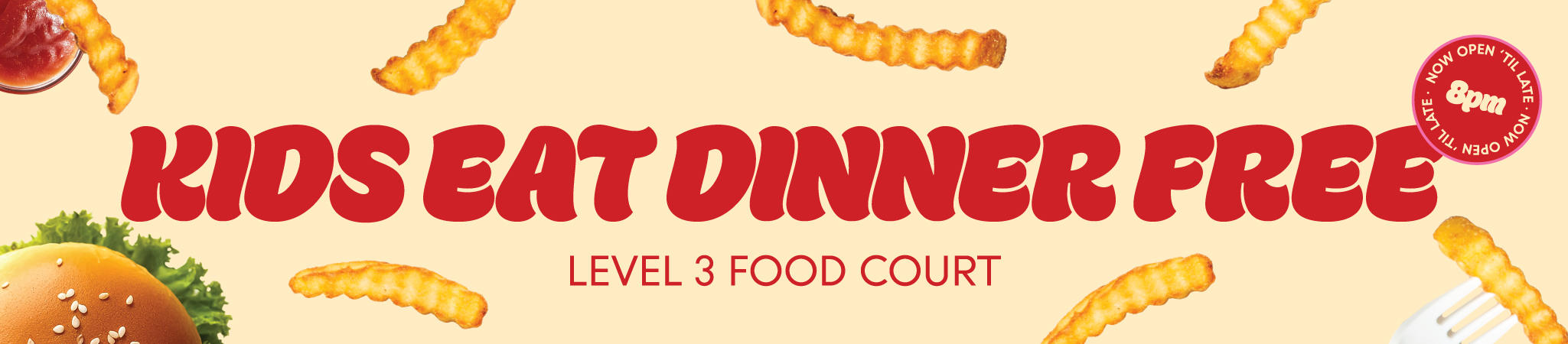 Kids Eat Dinner Free Banner