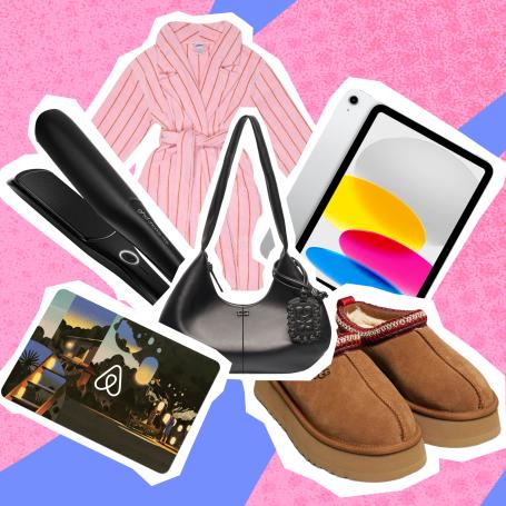 Style Society Competition at Hairhouse. Image of the prizes including a Ganni Black Hobo Bag, Apple iPad, Airbnb and UGG gift cards, a ghd straightener, and more.