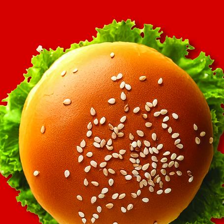Image of burger on red background Level 3