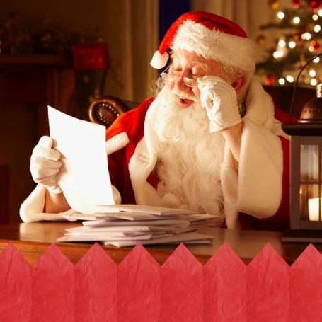 Santa reading a letter