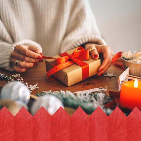 Gift wrapping a present