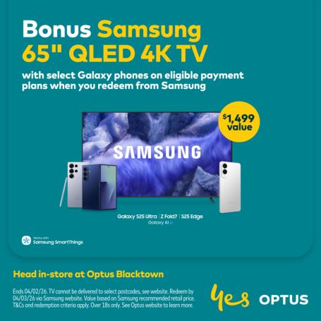 Bonus Samsung 65" QLED 4K TV