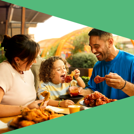 Family eating at Nene Chicken