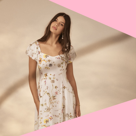Woman wearing a floral dress from Forcast