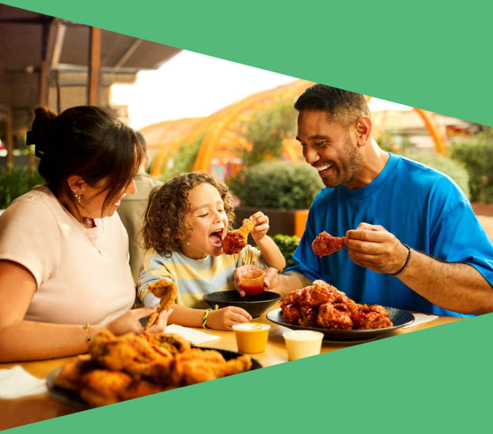 Family eating at Nene Chicken
