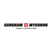 Text: Gangnam Myeonok. Korean cuisine & BBQ
