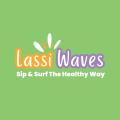 Lassi Waves logo. Text 'Sip & Surf the Healthy Way'.
