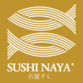 Text 'Sushi Naya' with 2 fishes